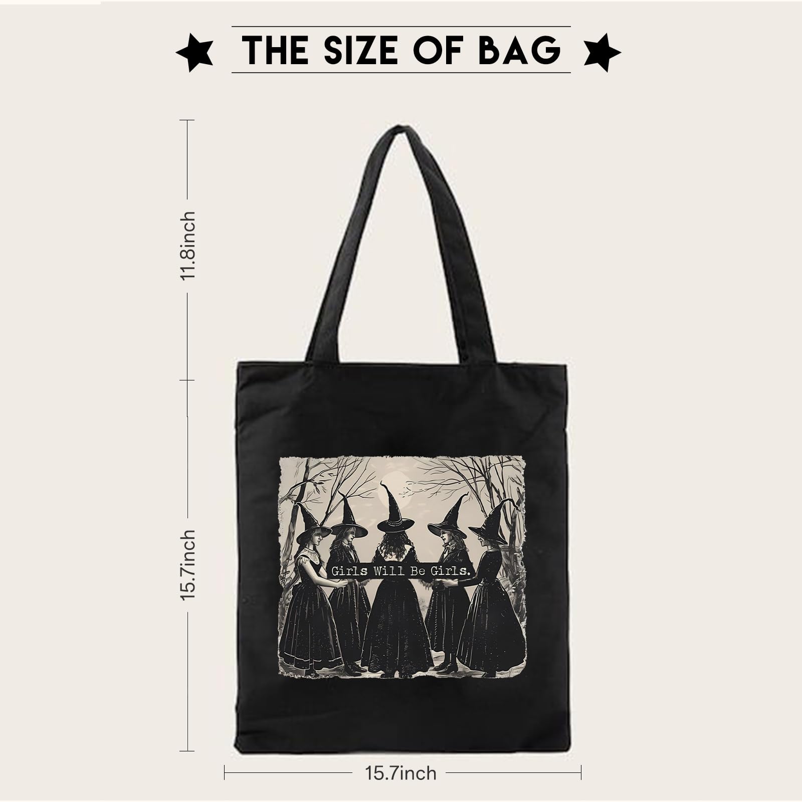 Canvas tote bag size 14x16 inches with 12 inch strap