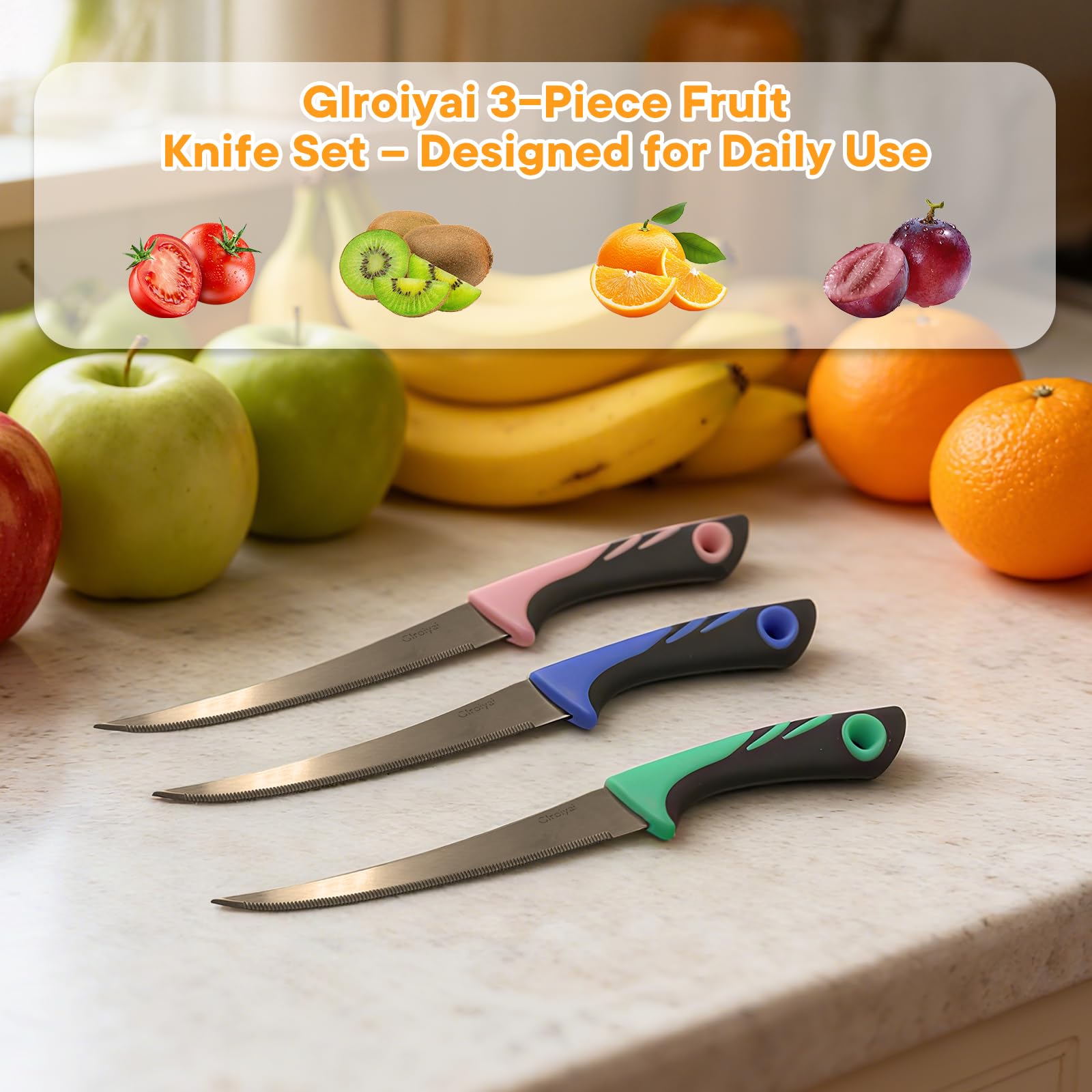 Dishwasher safe tomato knife set packaging GIroiyai