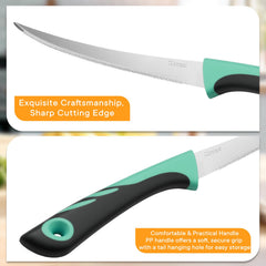 High-carbon stainless steel blade tomato knife closeup