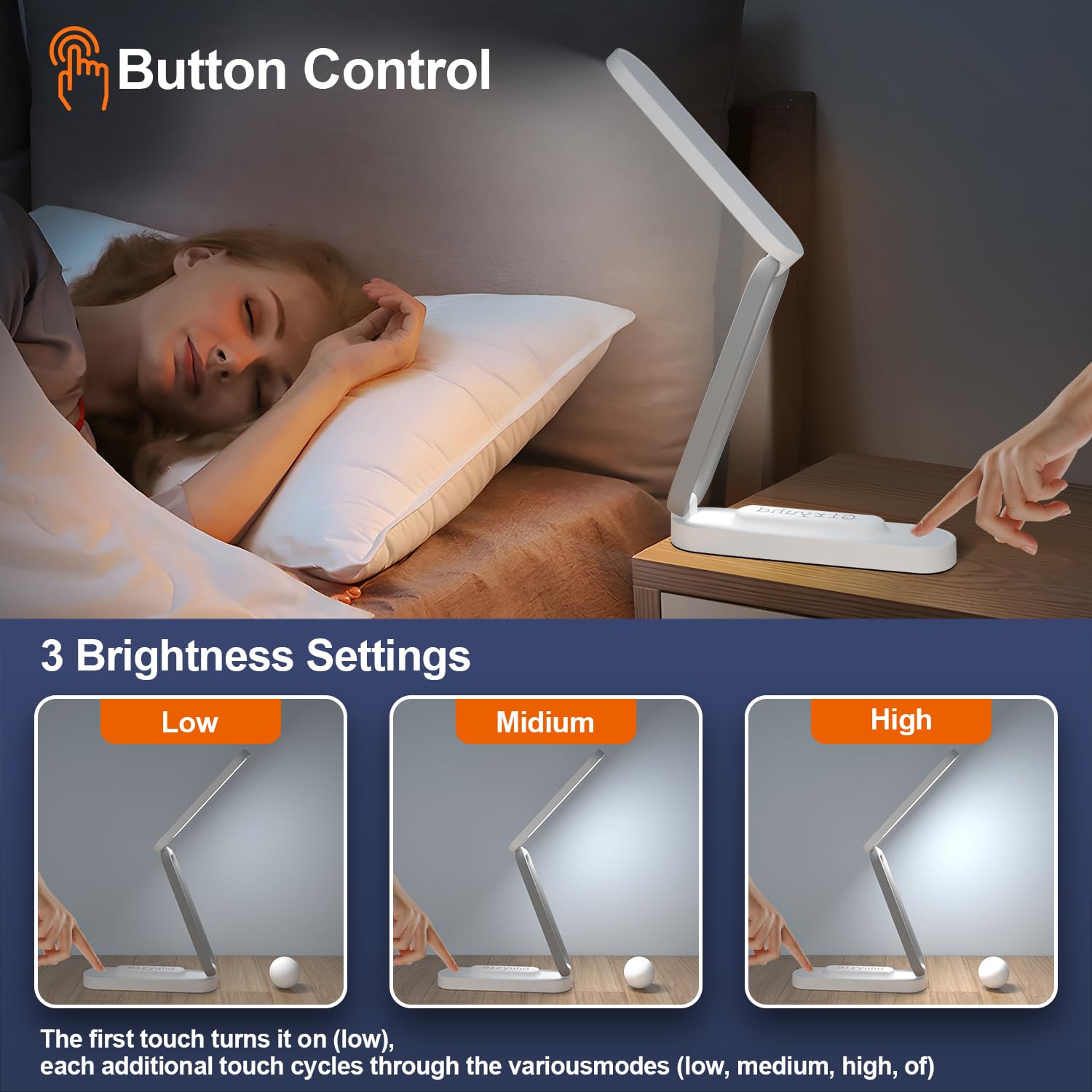 Giryuhd LED Desk Lamp foldable white design