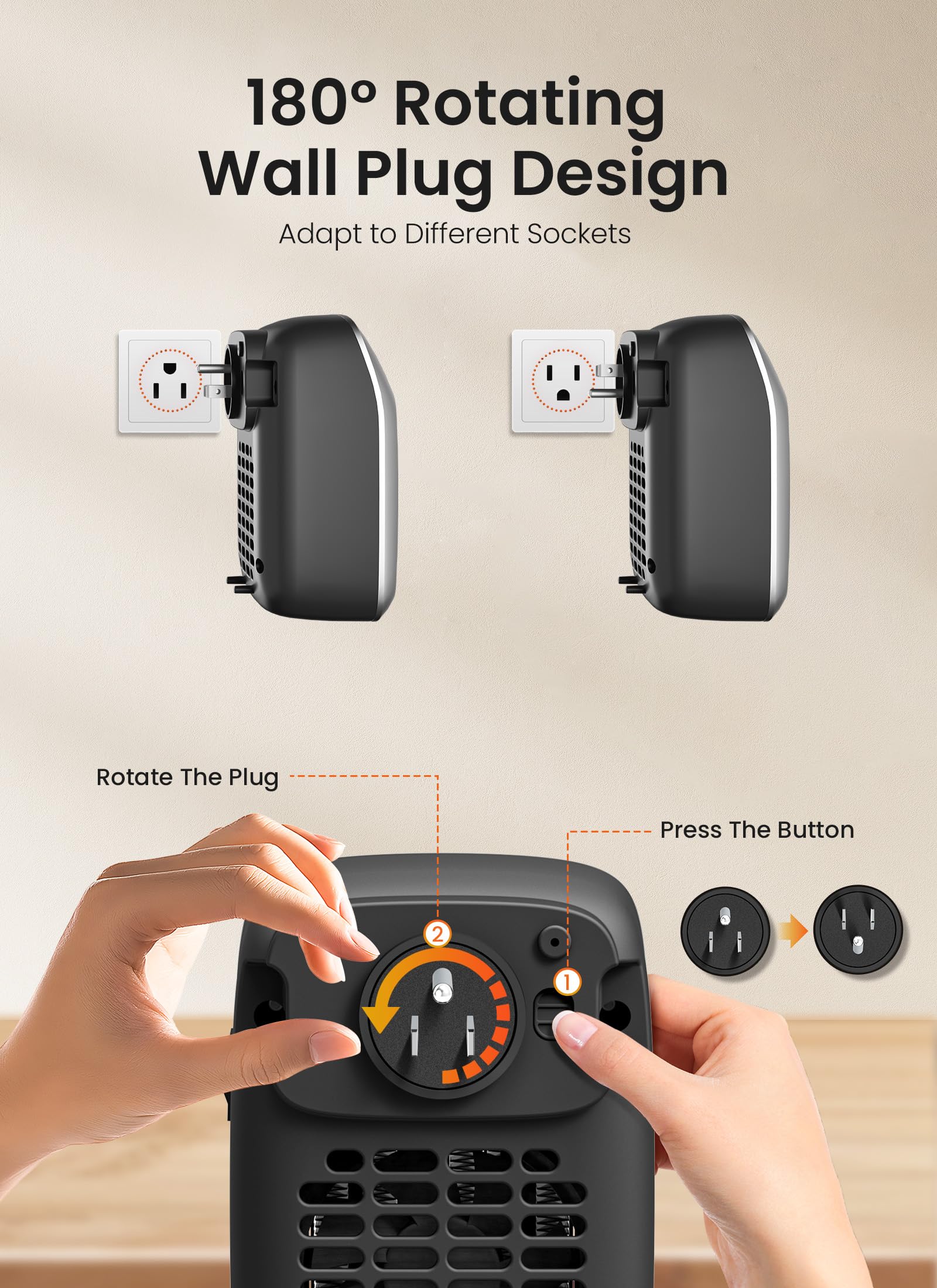 ETL certified small space heater flame resistant casing