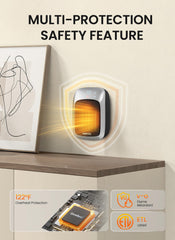 Remote control space heater with 12H timer