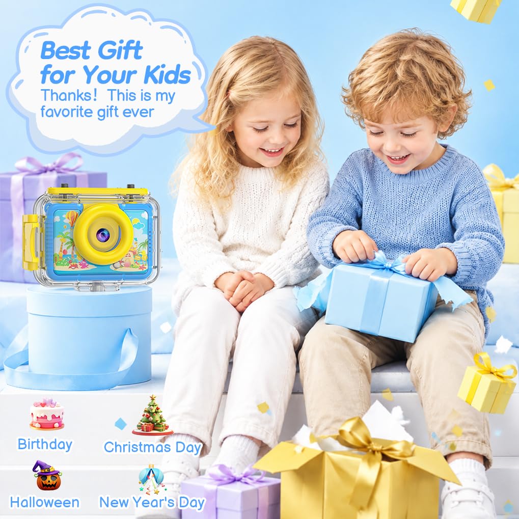 GKTZ kids underwater camera packaging and accessories
