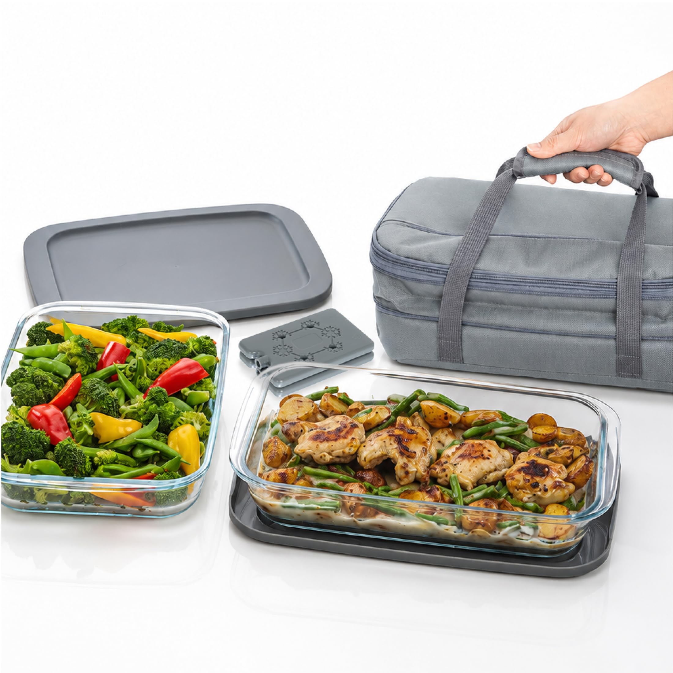 Glad Cook & Take Set two rectangular borosilicate glass baking dishes with lids