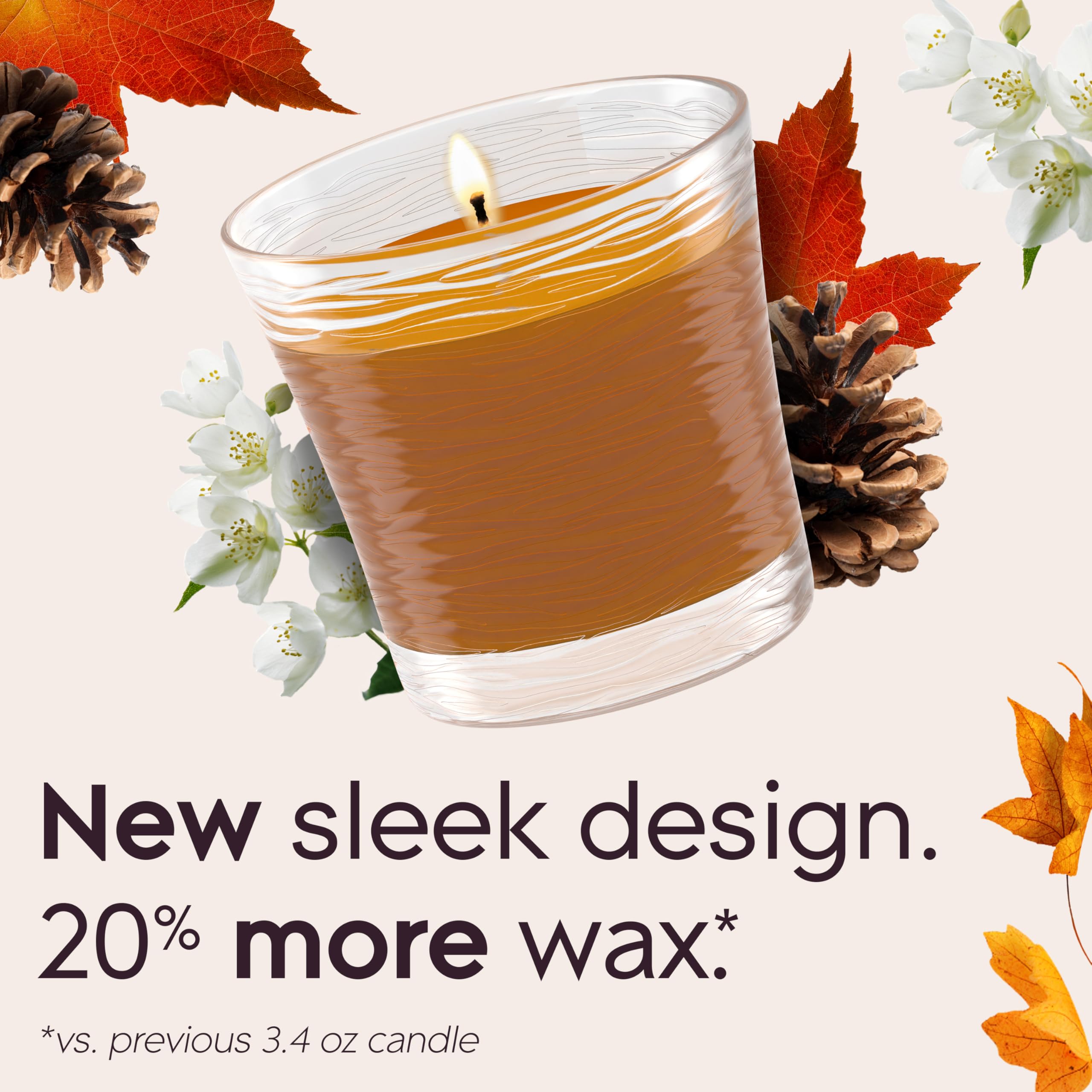 Glade 1-Wick Scented Candle Jar Cashmere Woods close up label