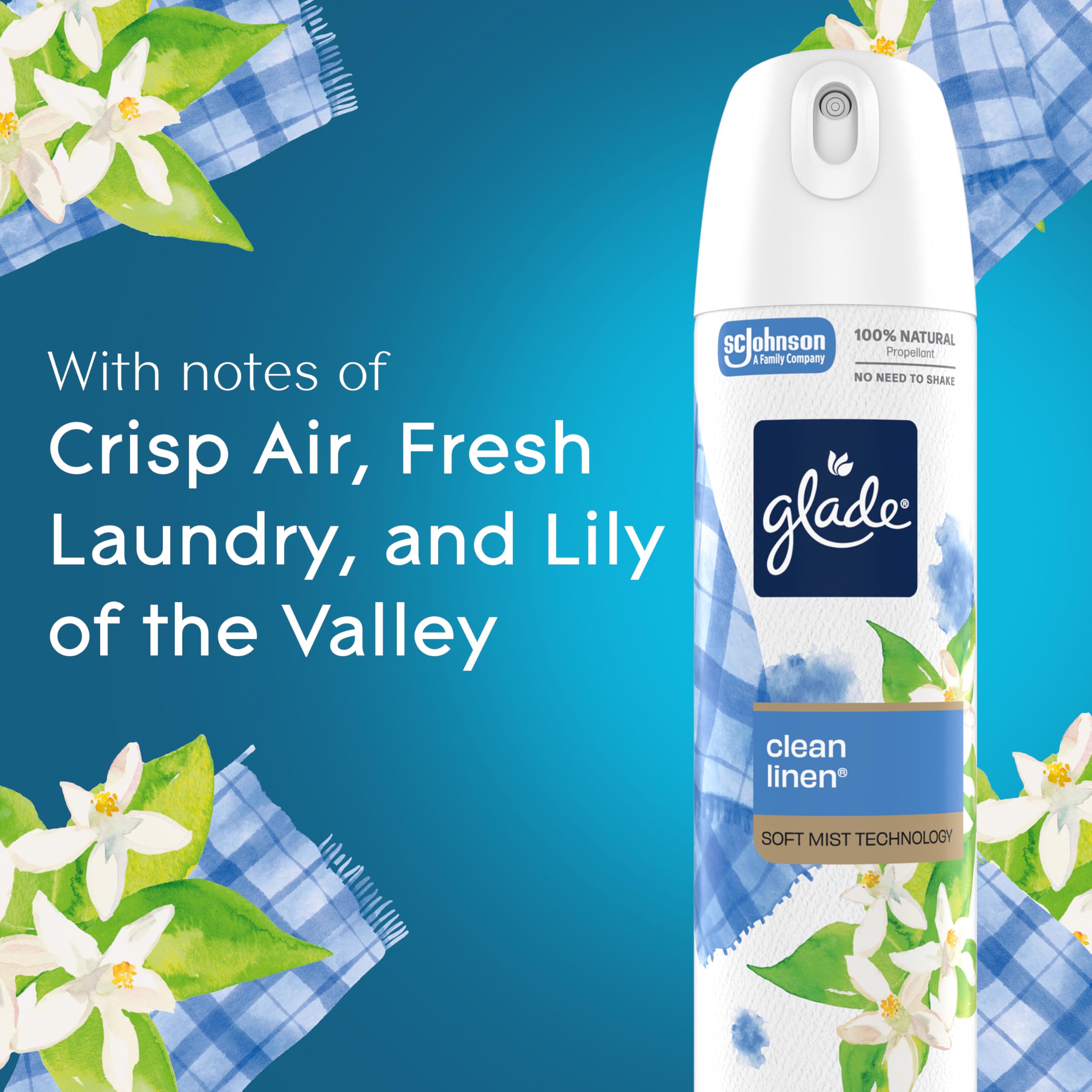 6 count pack of Glade room spray for home use
