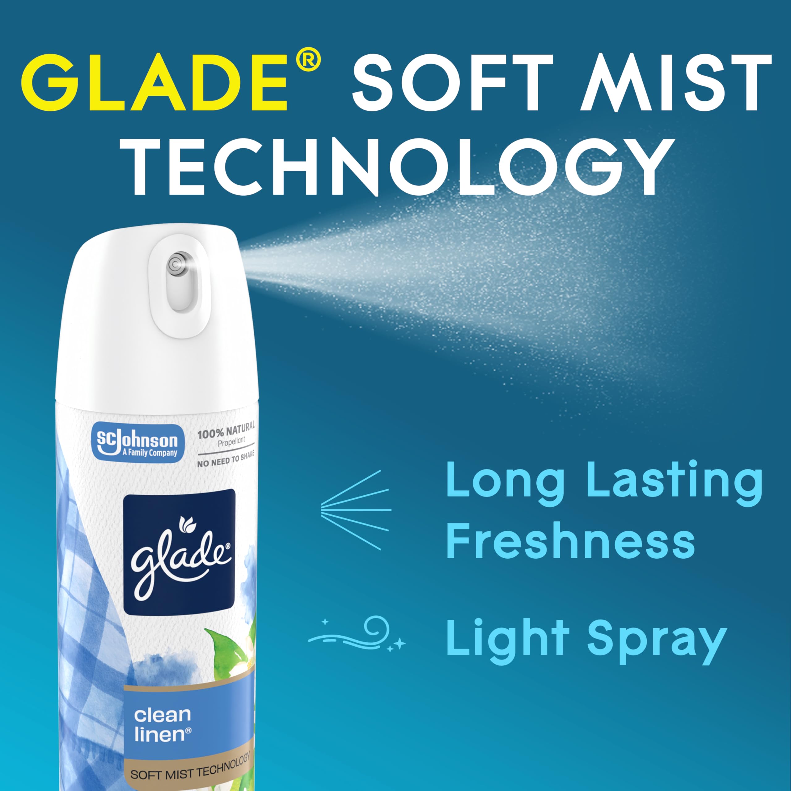 7.3 oz Glade room spray in a 6 count pack