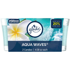 Glade Aqua Waves candle jar 4.08 oz 2 count
