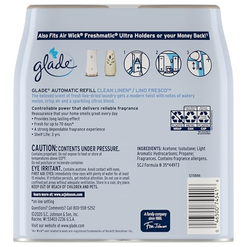 Glade Clean Linen air freshener refill for home