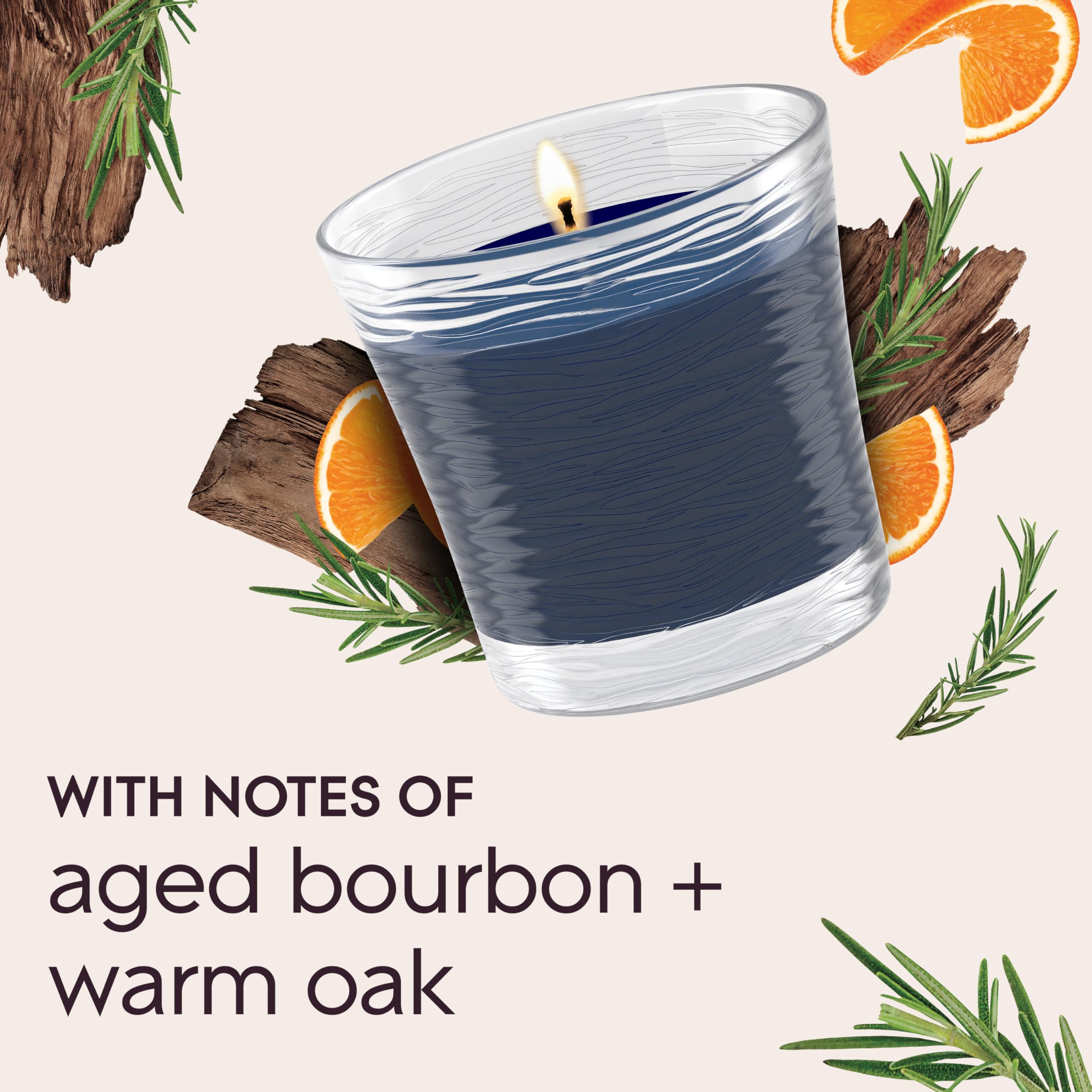 Glade bourbon oak candle jar side profile