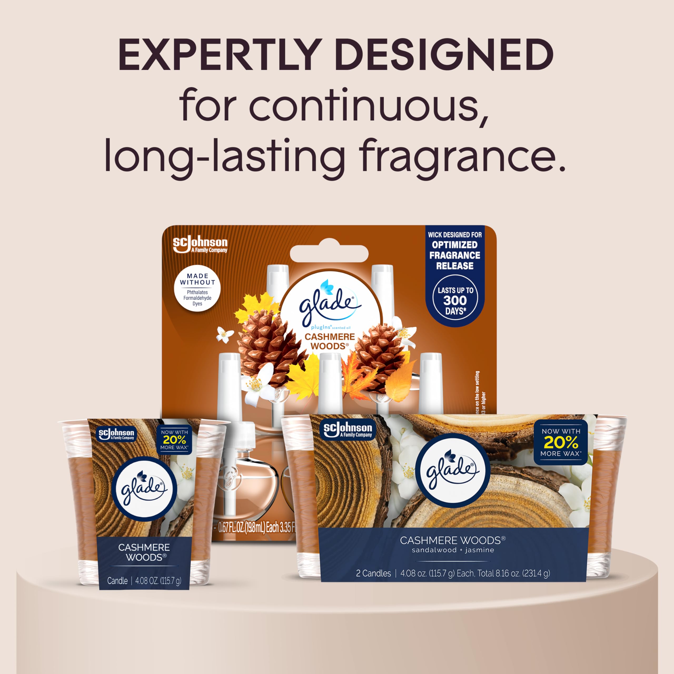Glade No Phthalates candle jar 4.08 oz 2 Count