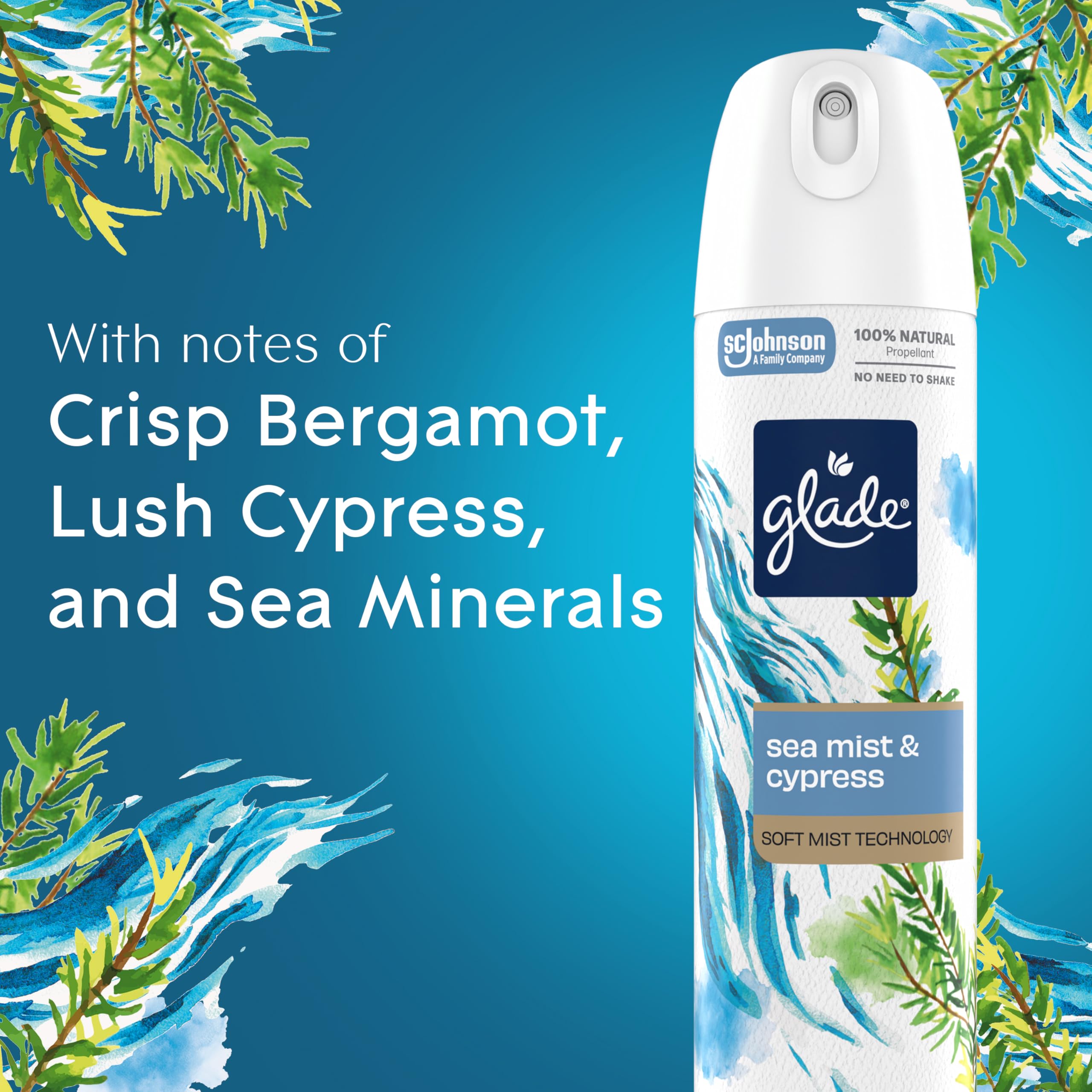 Glade room spray product packaging close up
