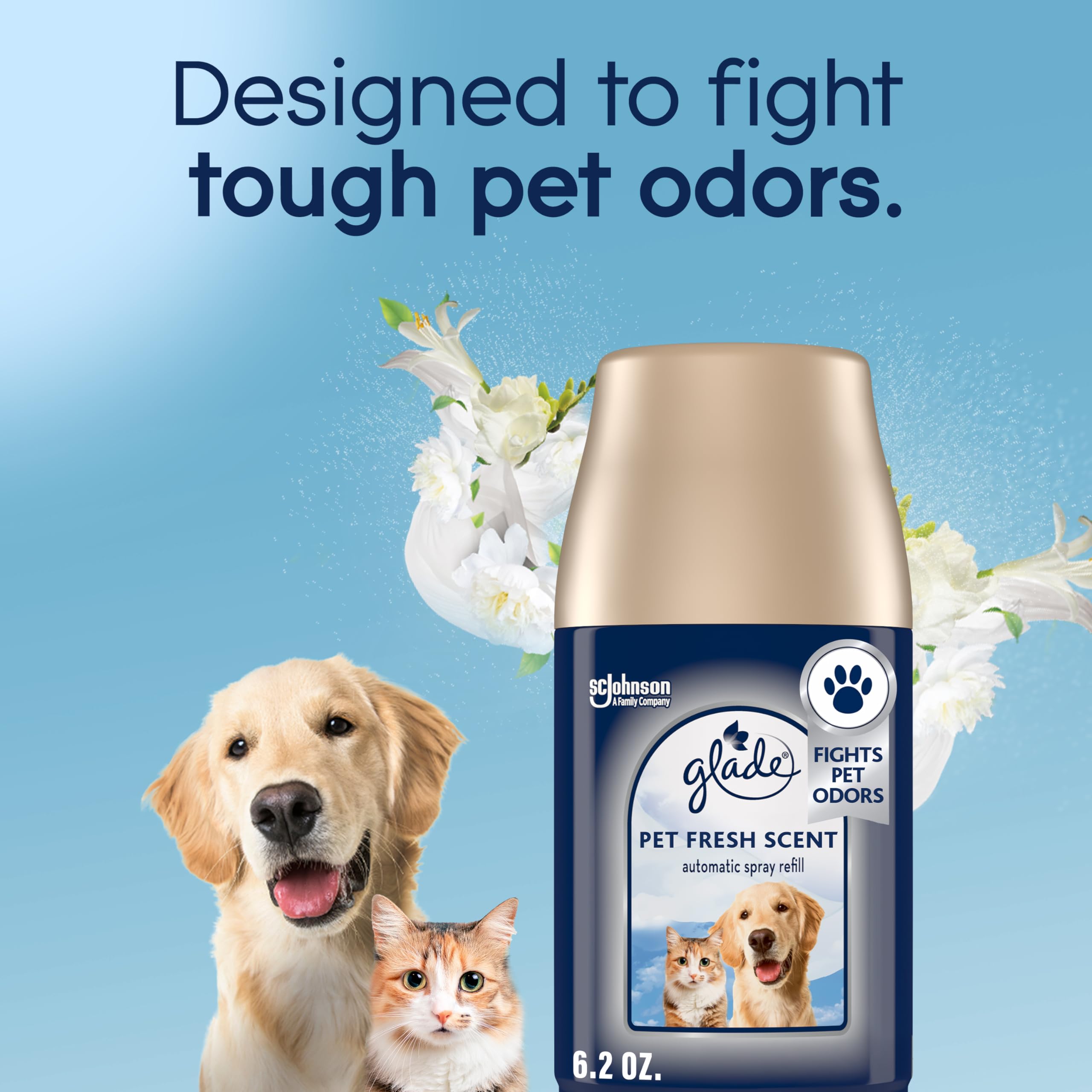Glade Pet Fresh refill packaging for home and bathroom