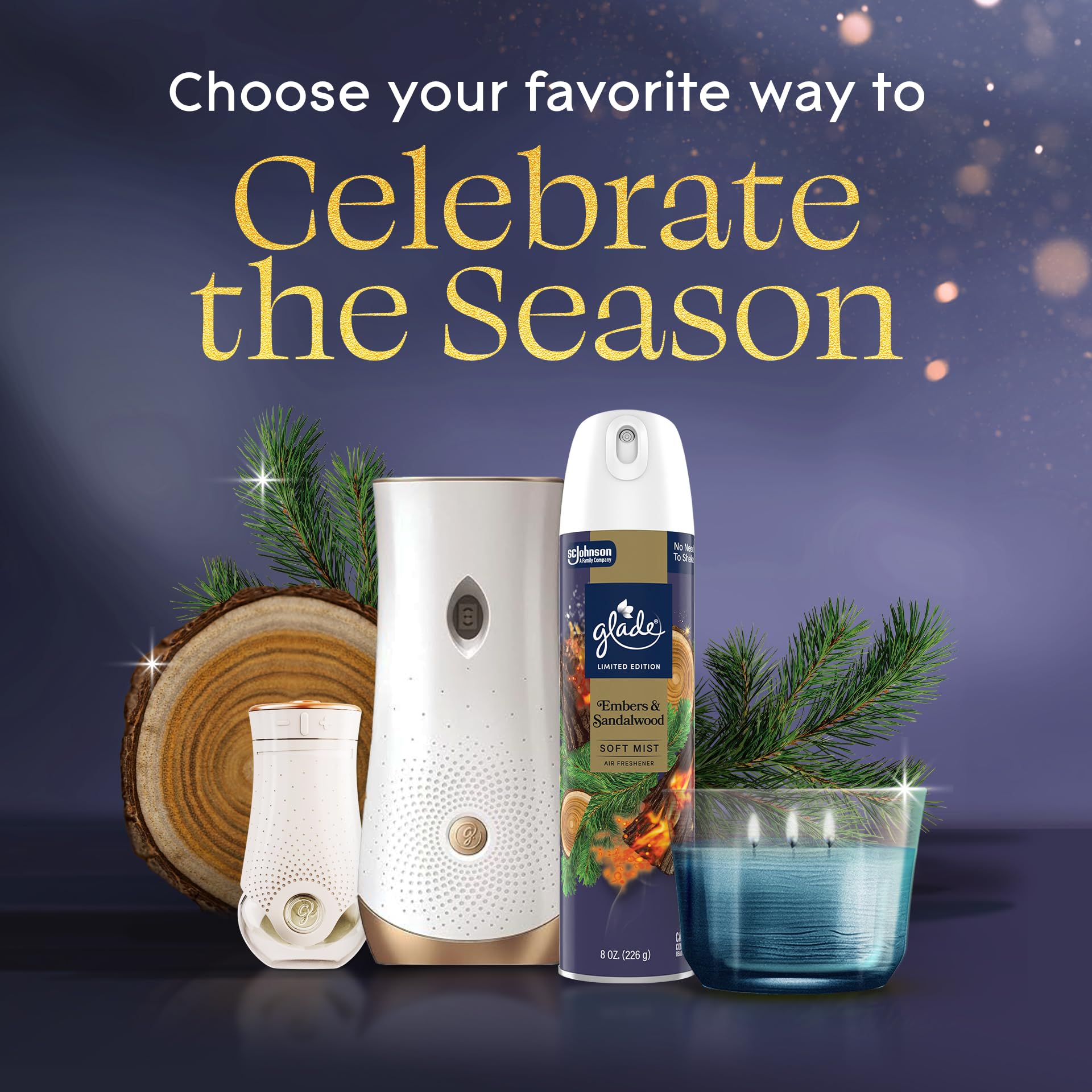 Includes five Embers & Sandalwood refills