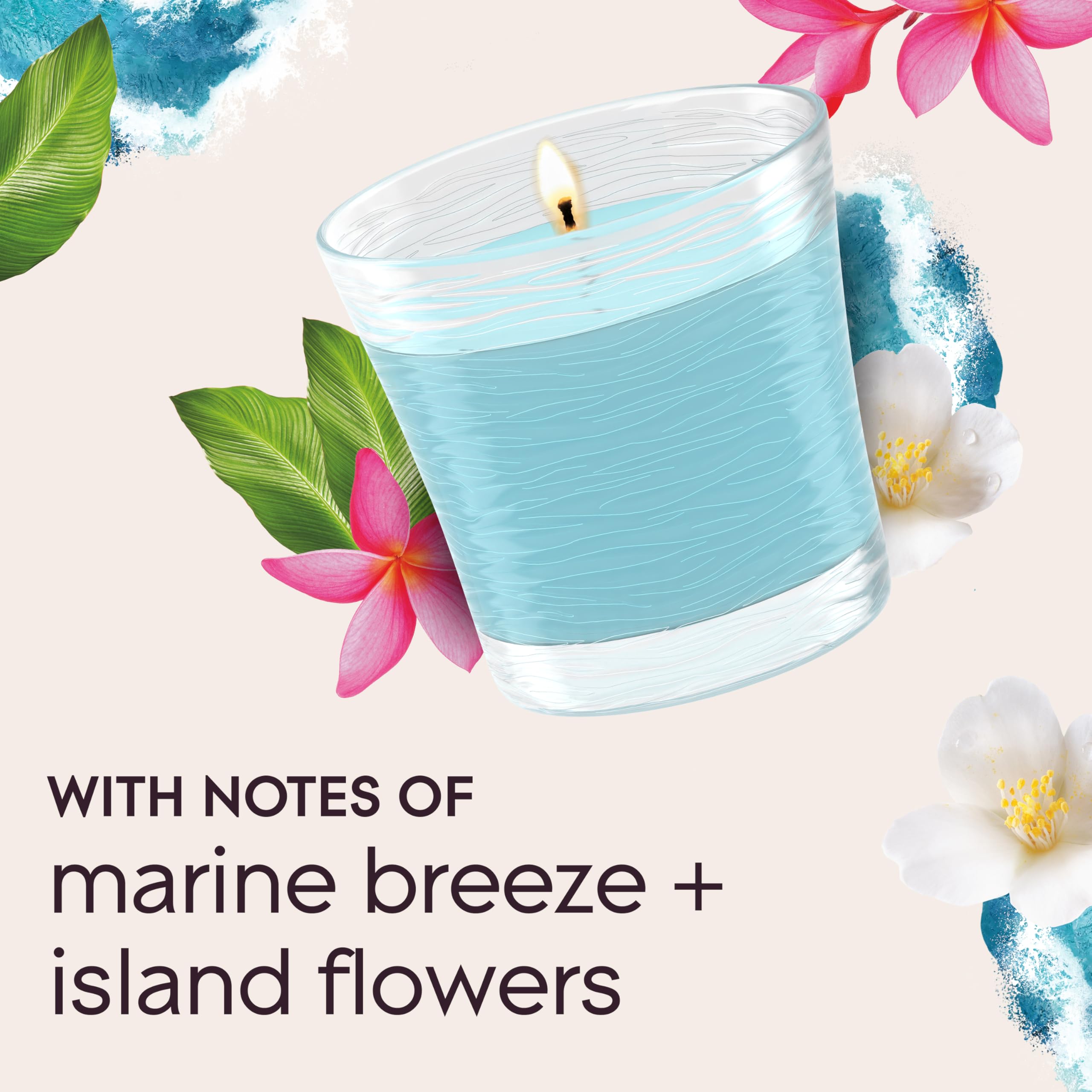 Glade jar candle Aqua Waves fragrance notes ocean air