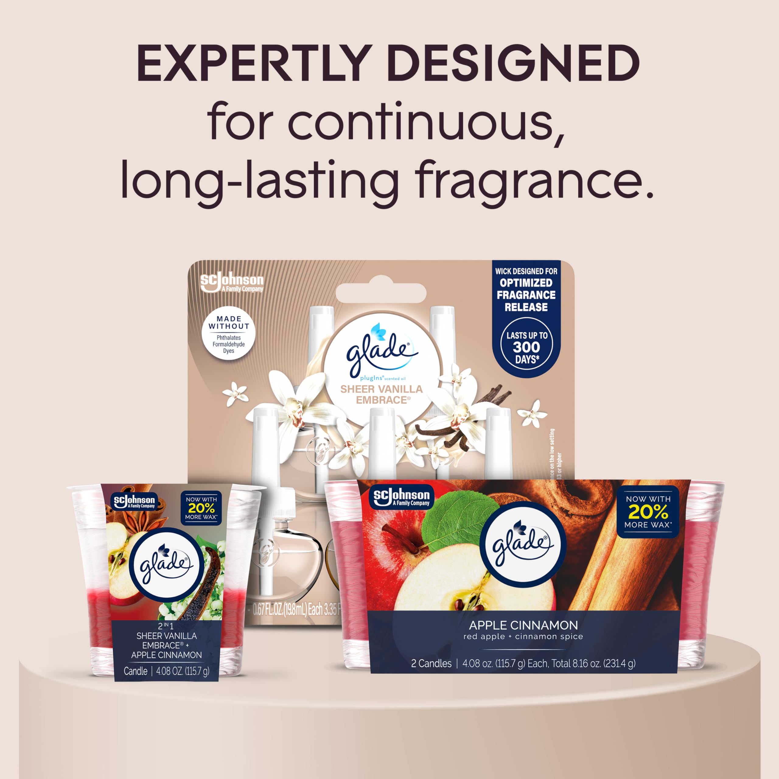 Phthalate free Glade candle with essential oils