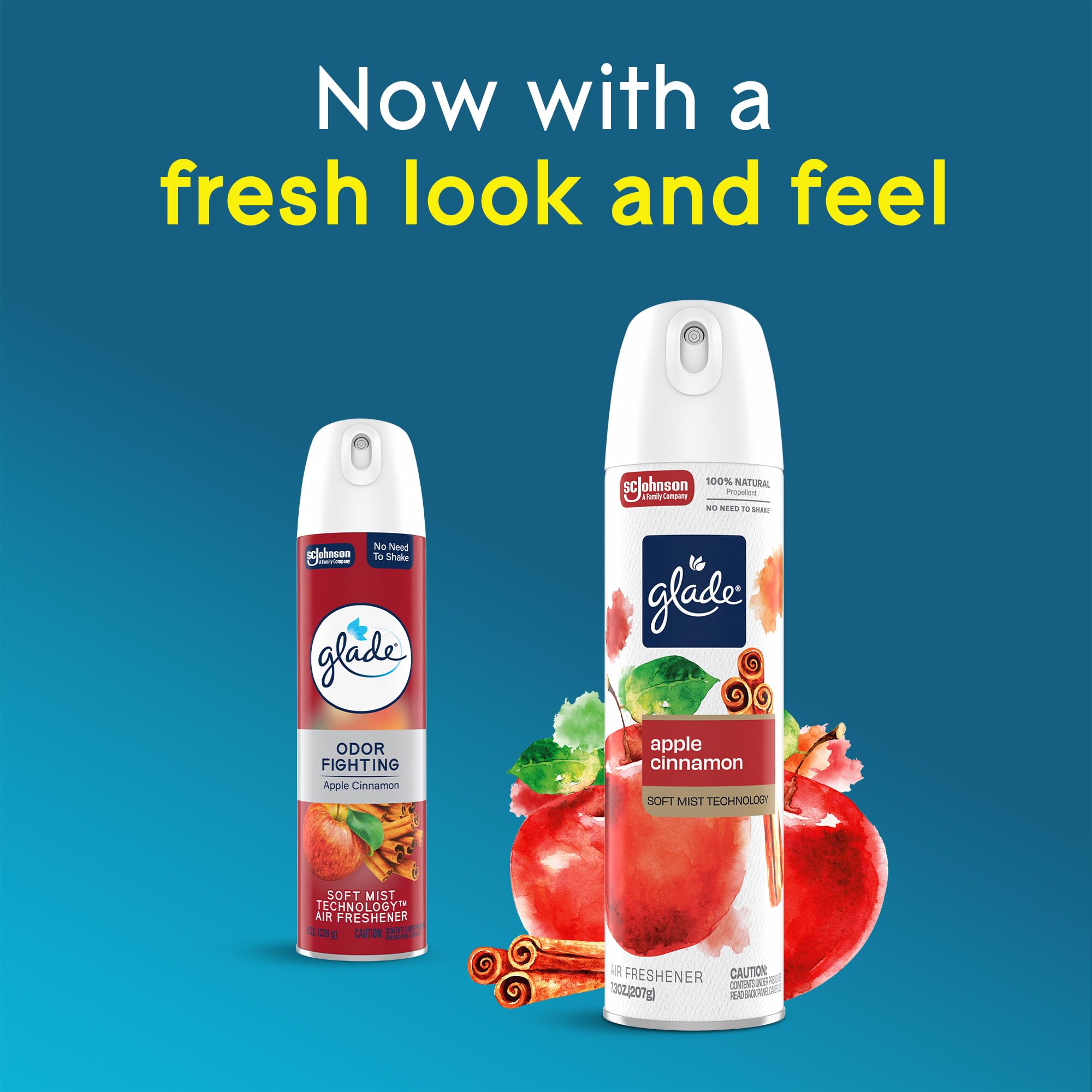Soft Mist technology in Glade room spray Apple Cinnamon