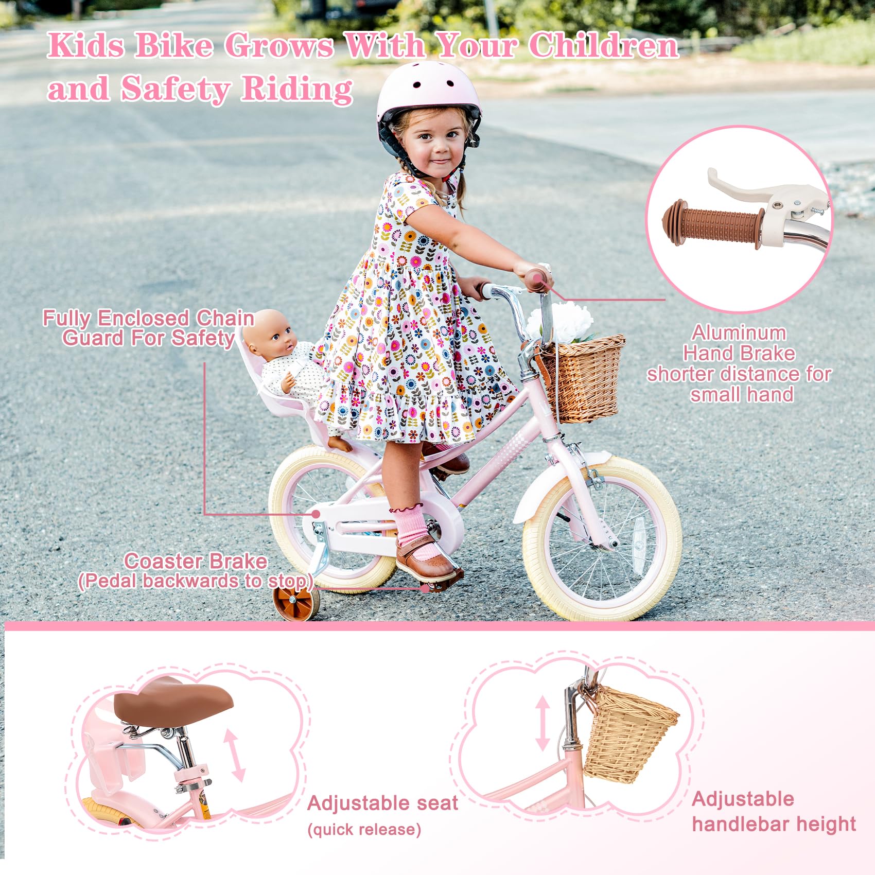 Glaf pink 14 inch girls bike