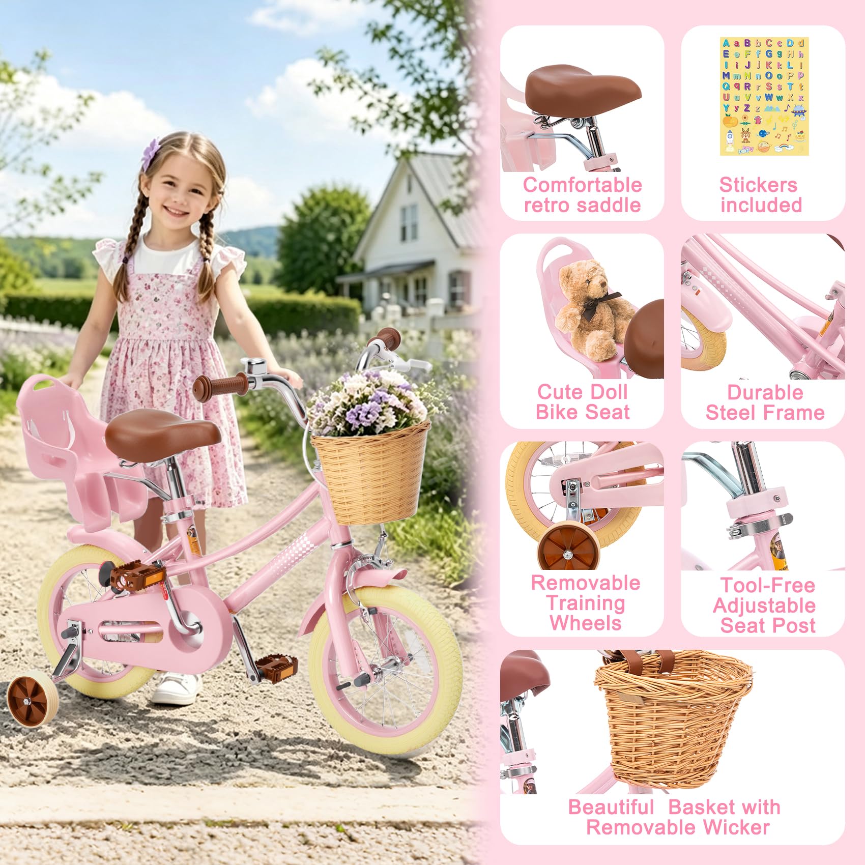 Glaf pink 16 inch kids bike