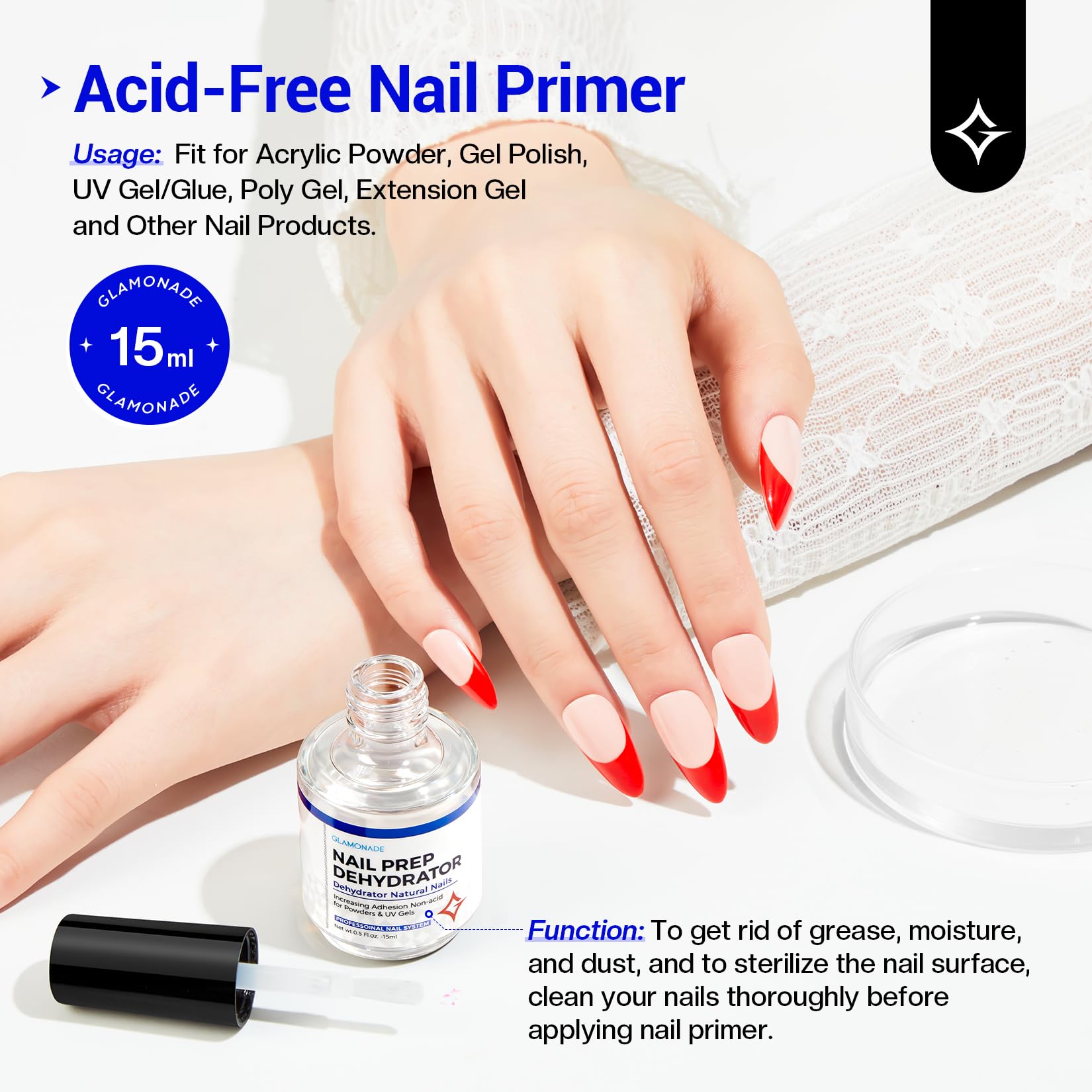 Glamonade nail prep dehydrator label 15ml