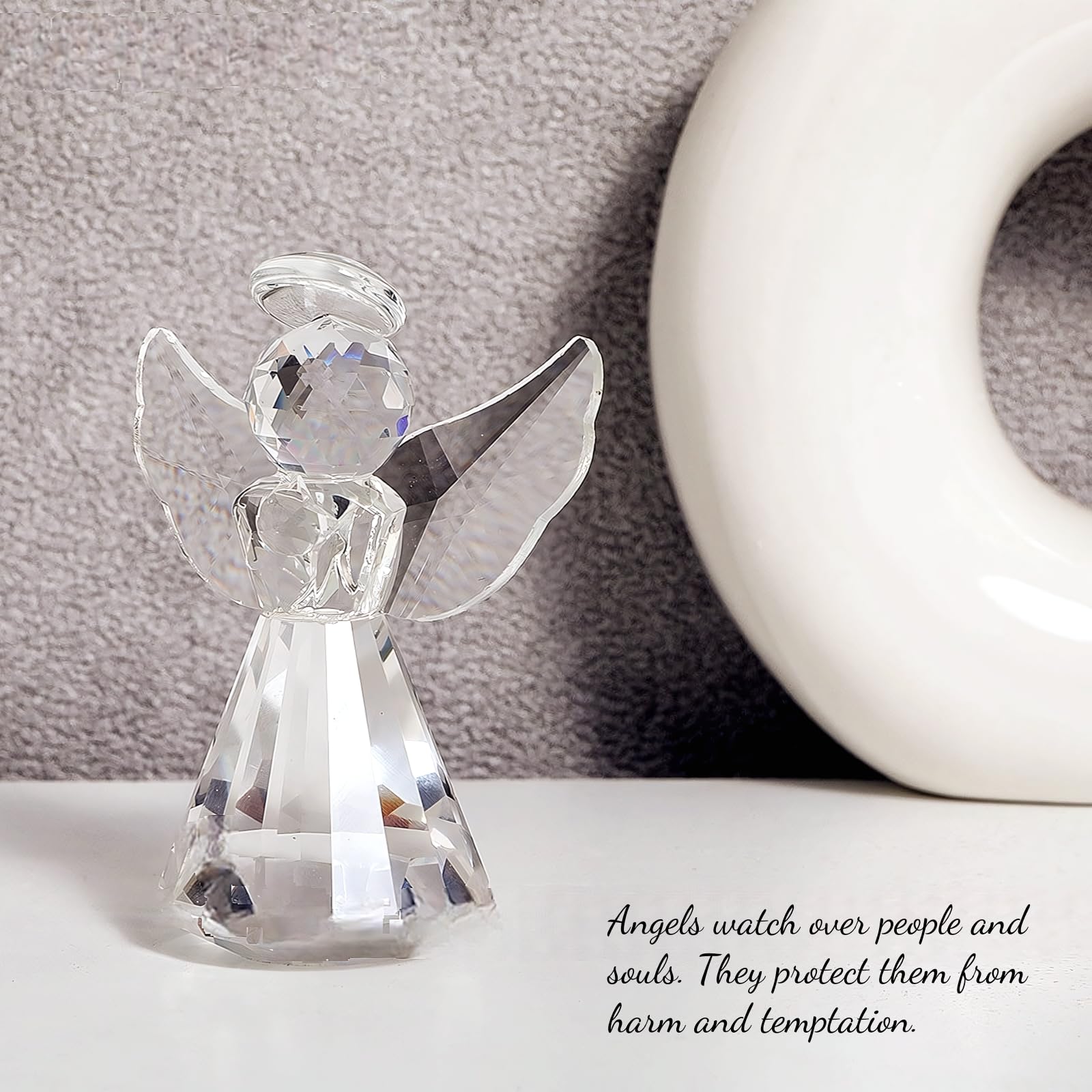 Clear crystal angel figurine with radiance and clarity