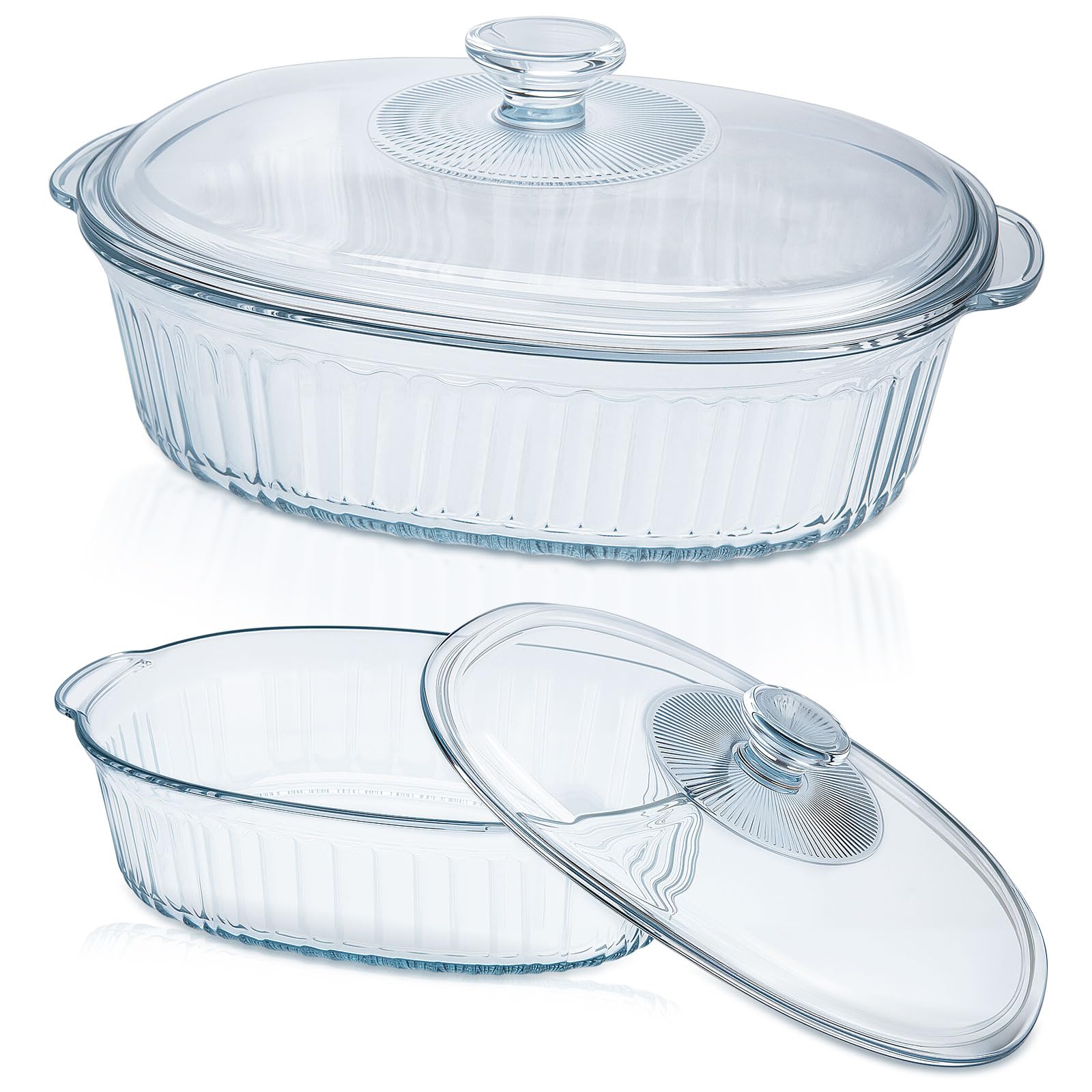 Two-pack glass baking dishes for oven