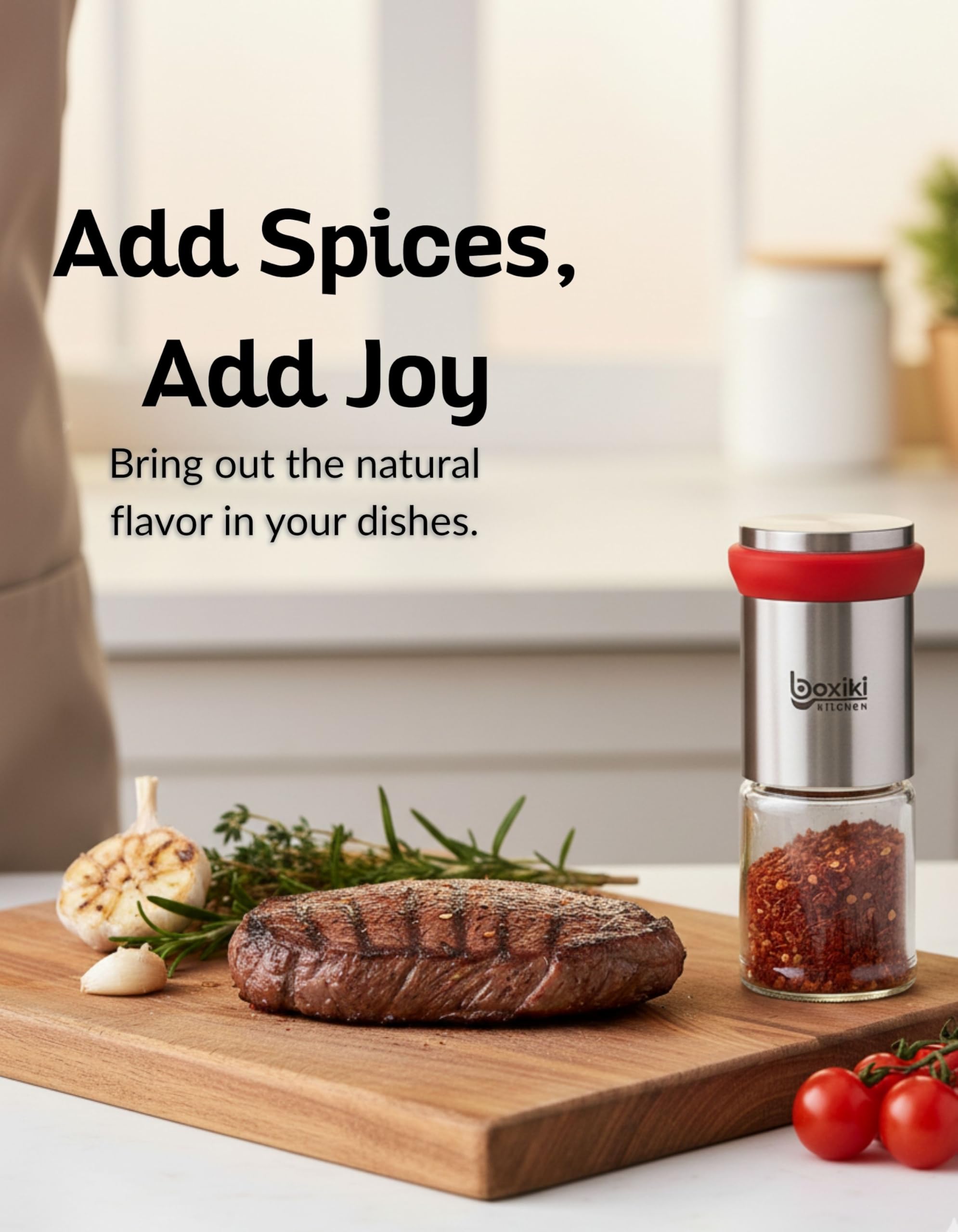 Removable glass jar and stainless steel body for easy cleaning
