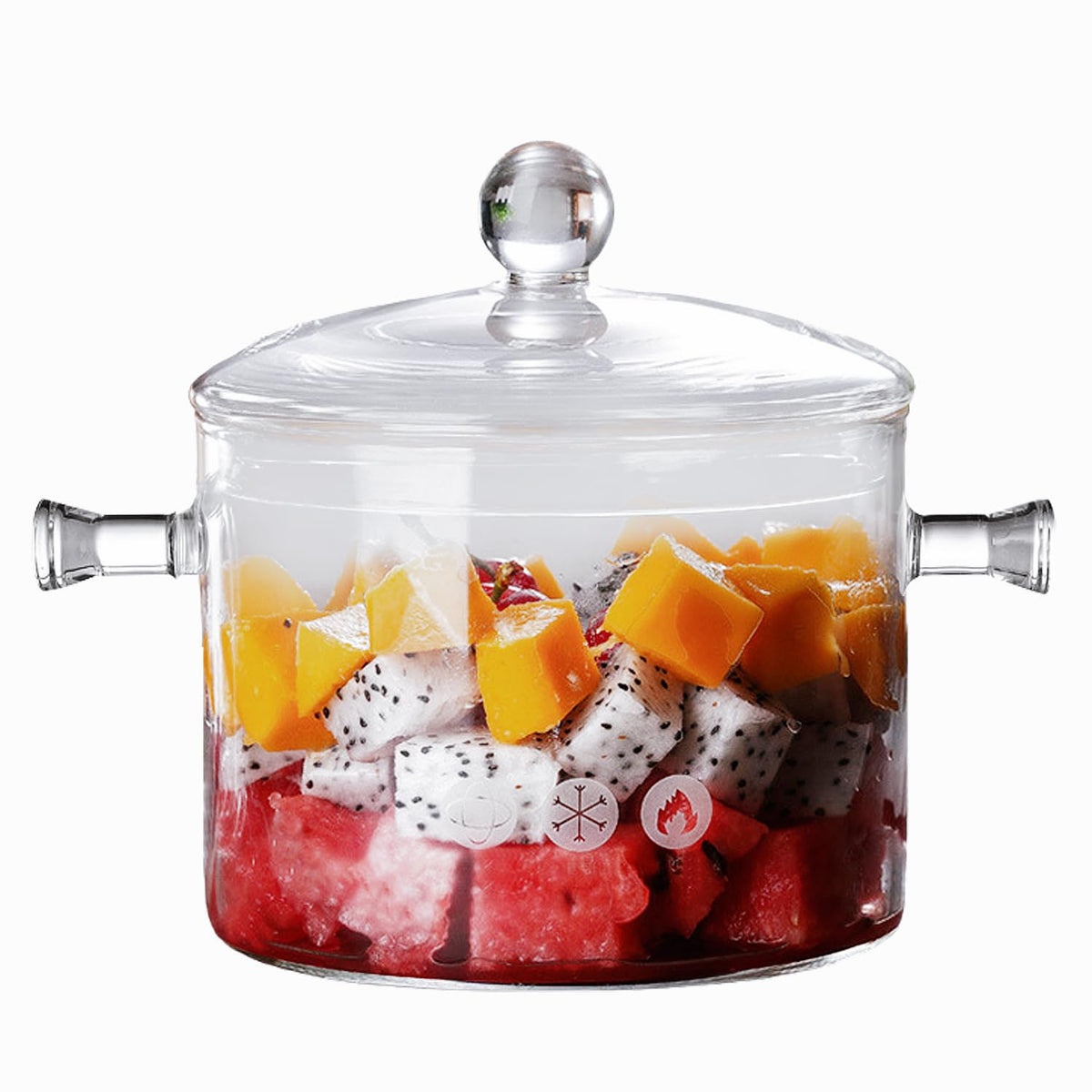 Glass Cooking Pot 1.7L borosilicate glass with lid