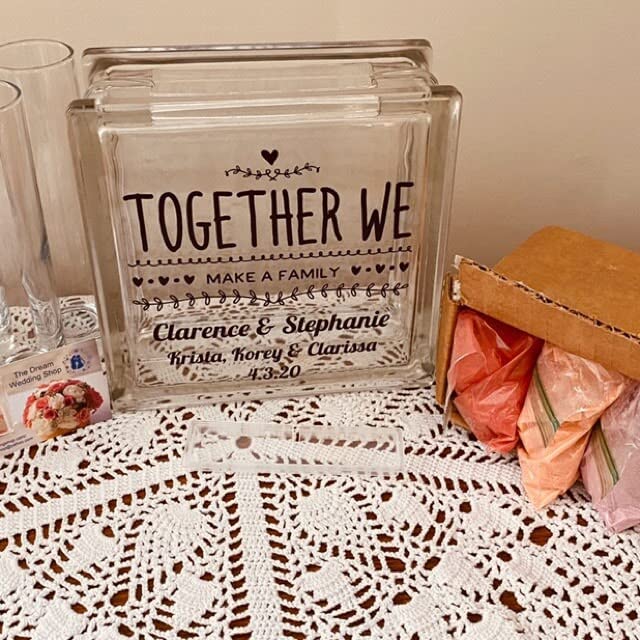 Colored sand for each family member in the ceremony