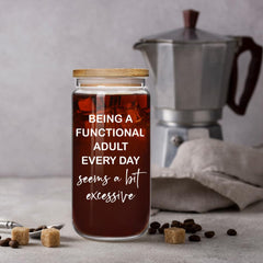 Glass cup with lid and stainless steel straw packaging