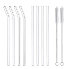 10 inch glass straw set 10 mm diameter
