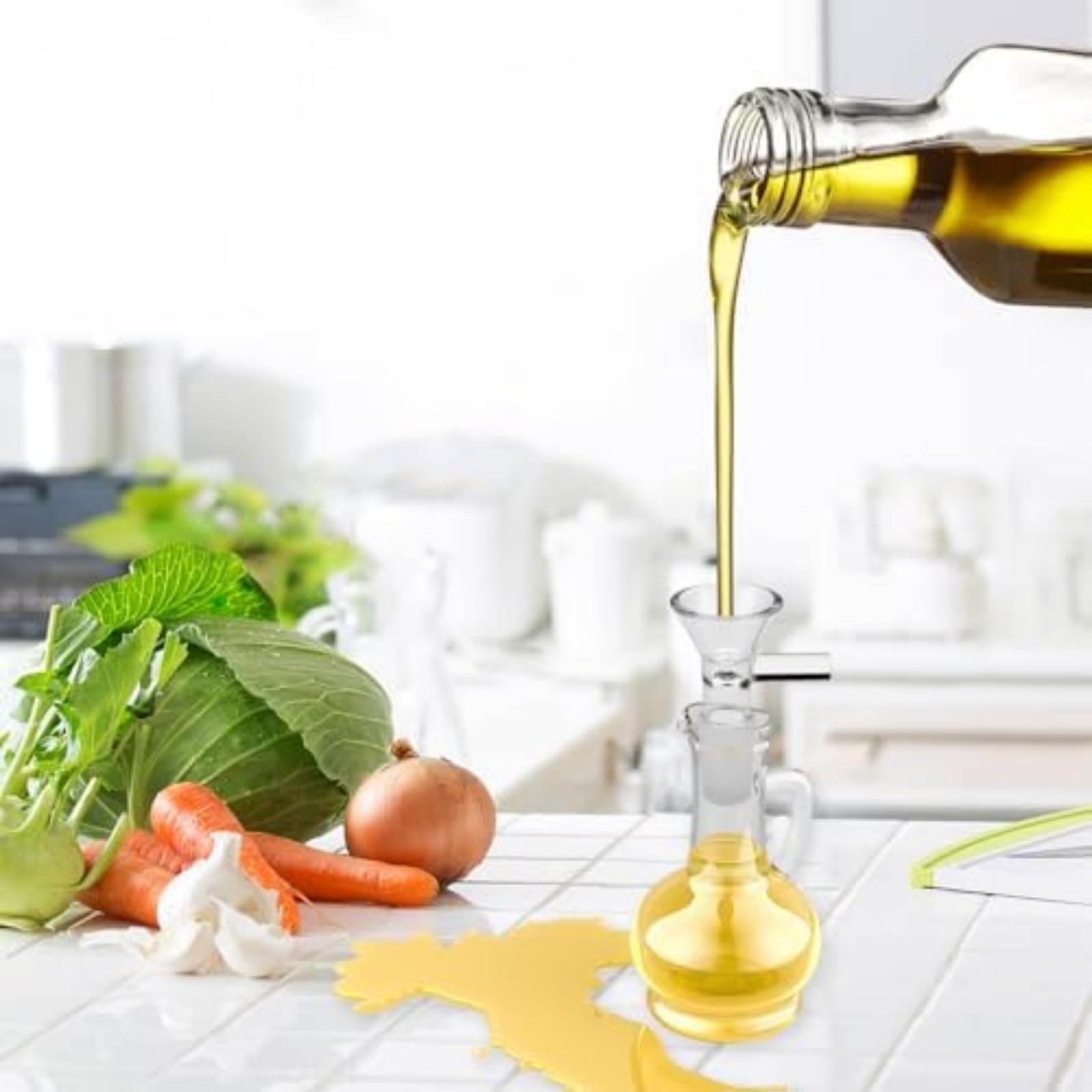 kitchen funnel set with glass funnels and brushes