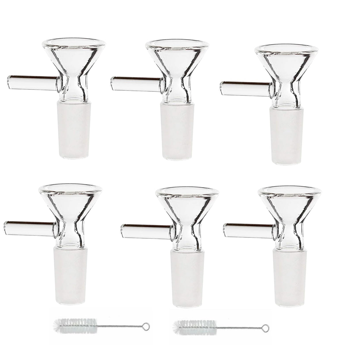 six glass funnels in kitchen funnel set