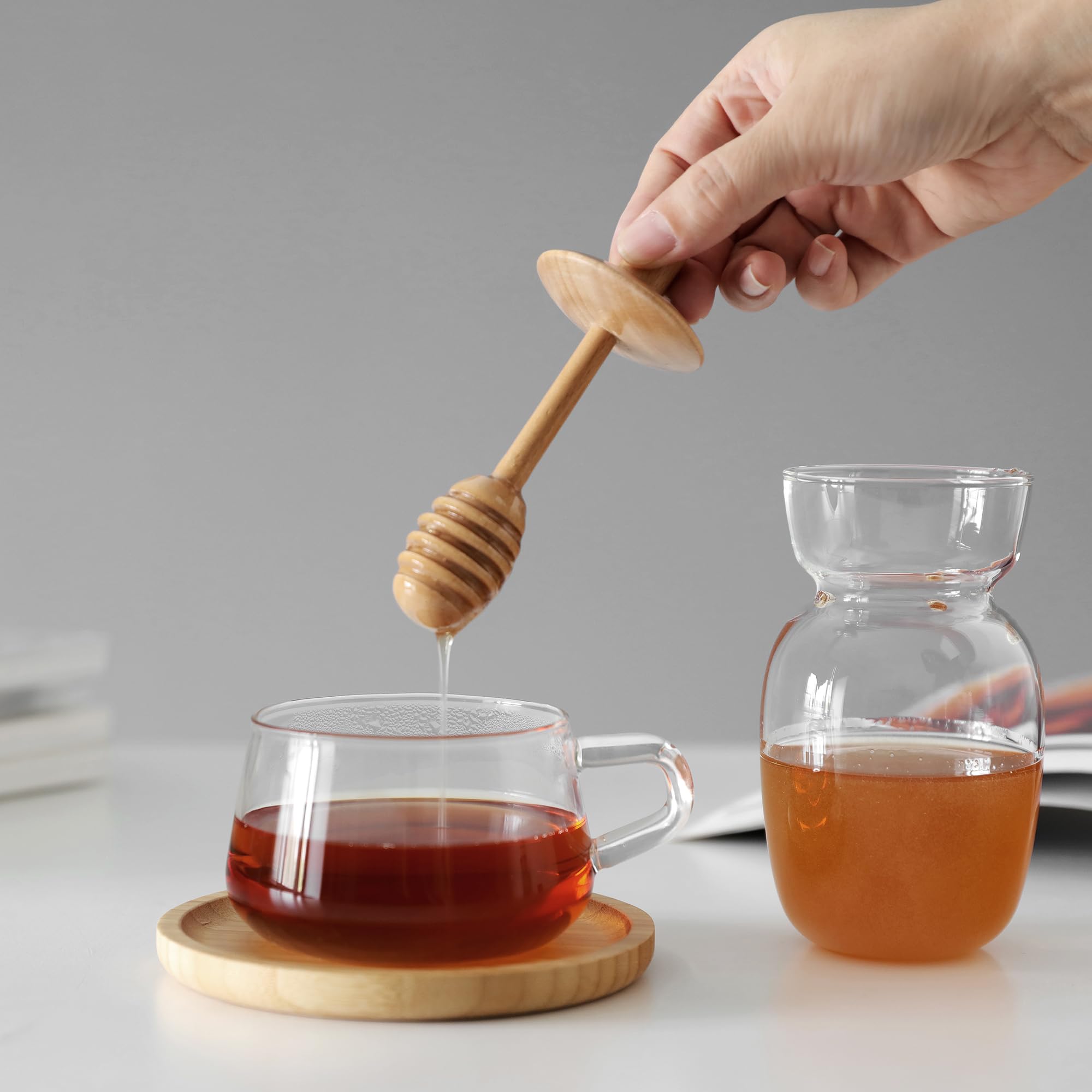 Honey jar with dipper suitable for tea ritual
