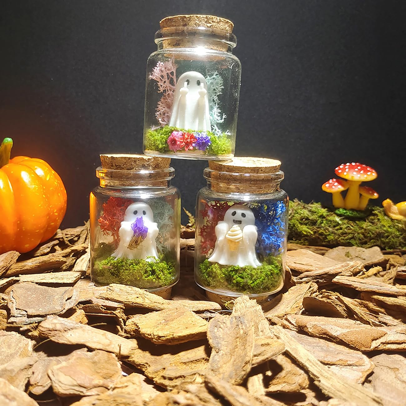 Cheeky ghost with attitude in a jar display