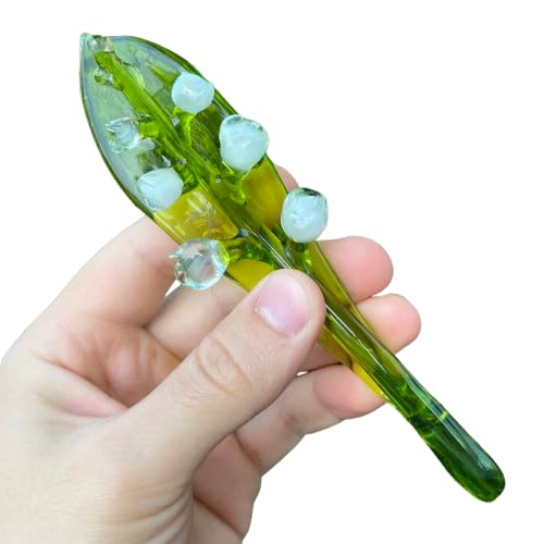 Glass Lily of The Valley Flower Figurine hand blown glass sculpture