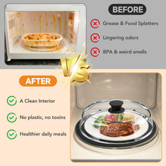 borosilicate lid and silicone mat splatter guard