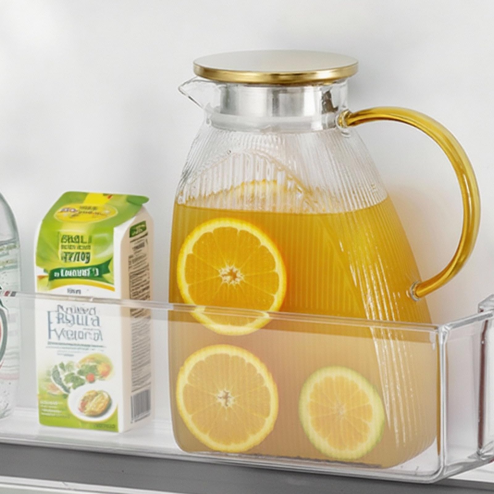 glass pitcher with lid and spout 1.8 liter capacity