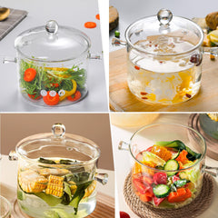 Two sturdy glass handles on the pot