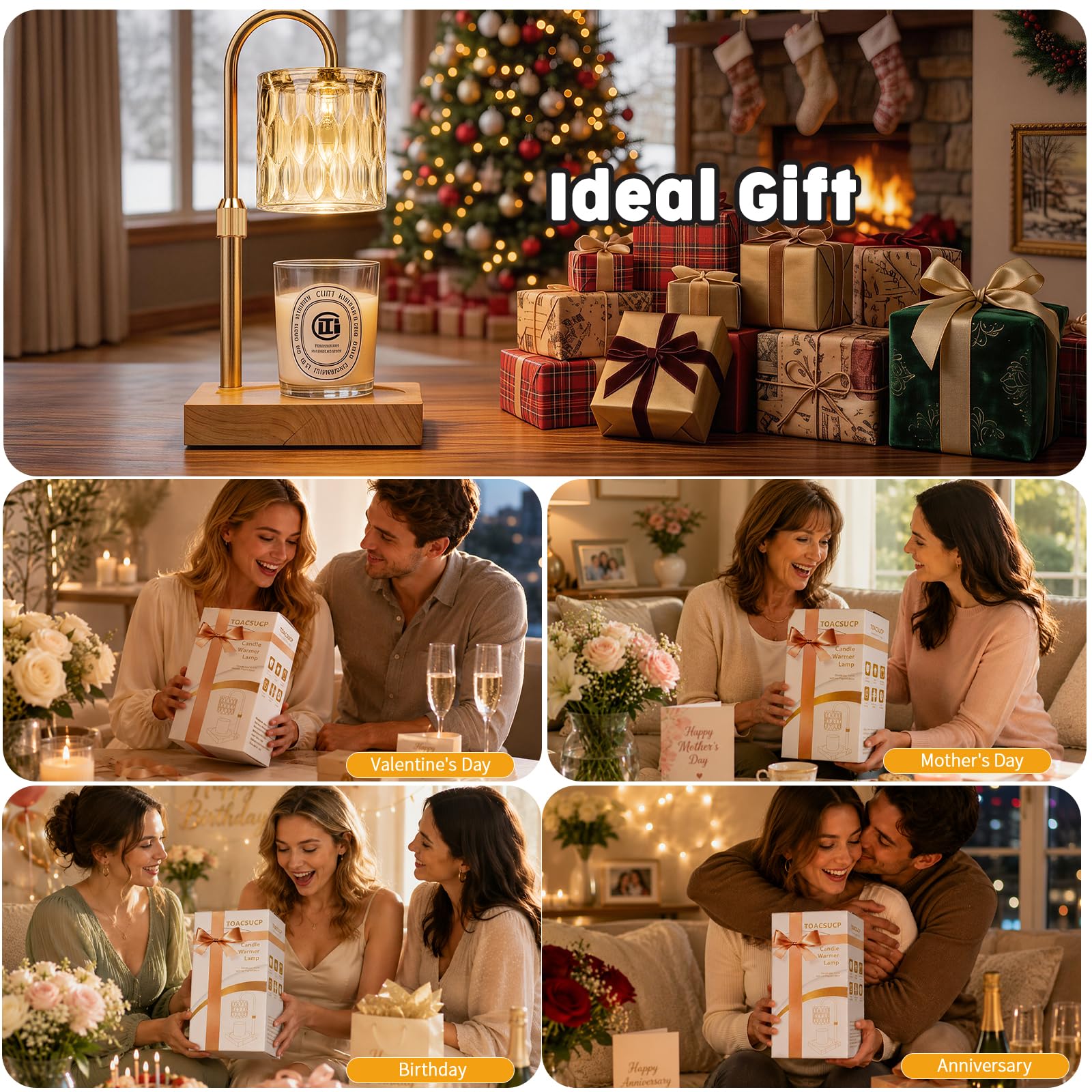 Non-slip pads on candle warmer lamp base and surface protection