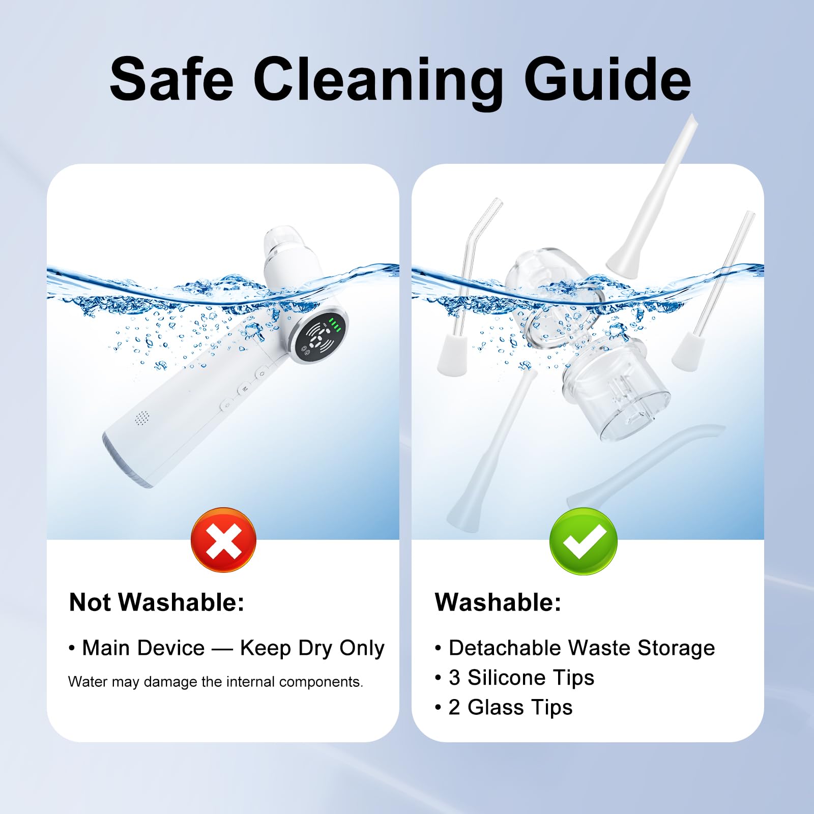 Glass and silicone probes set for different needs