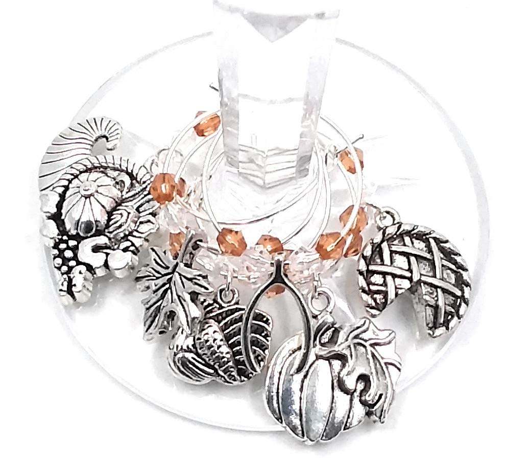 Glass tag identifier wine charms for Thanksgiving