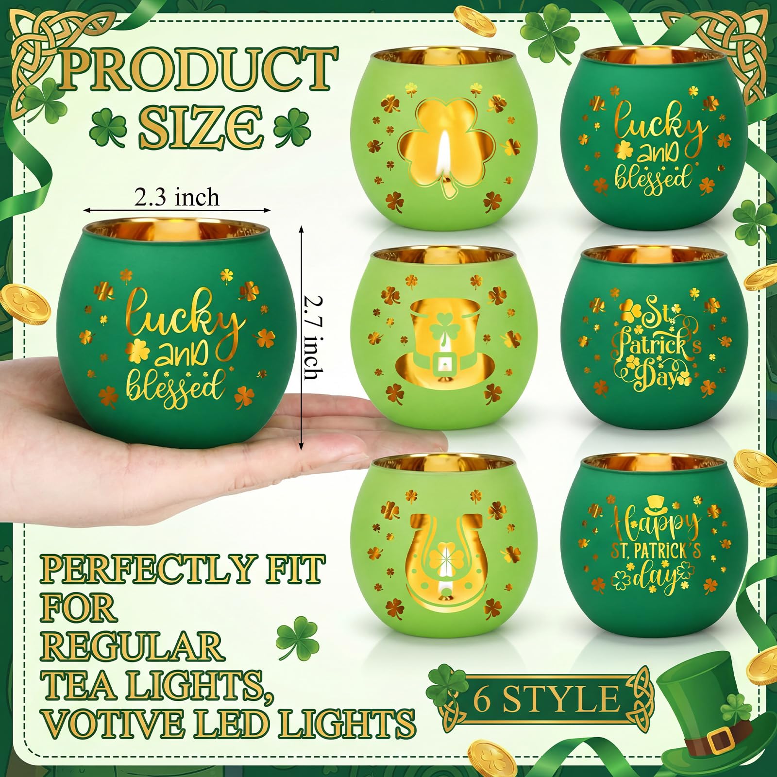 Compact tealight holders 2.7 inches tall 2.3 inches diameter