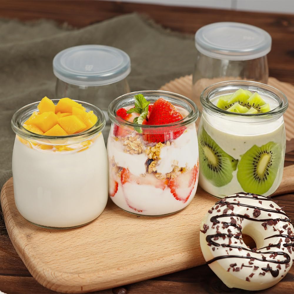 glass yogurt containers with lids