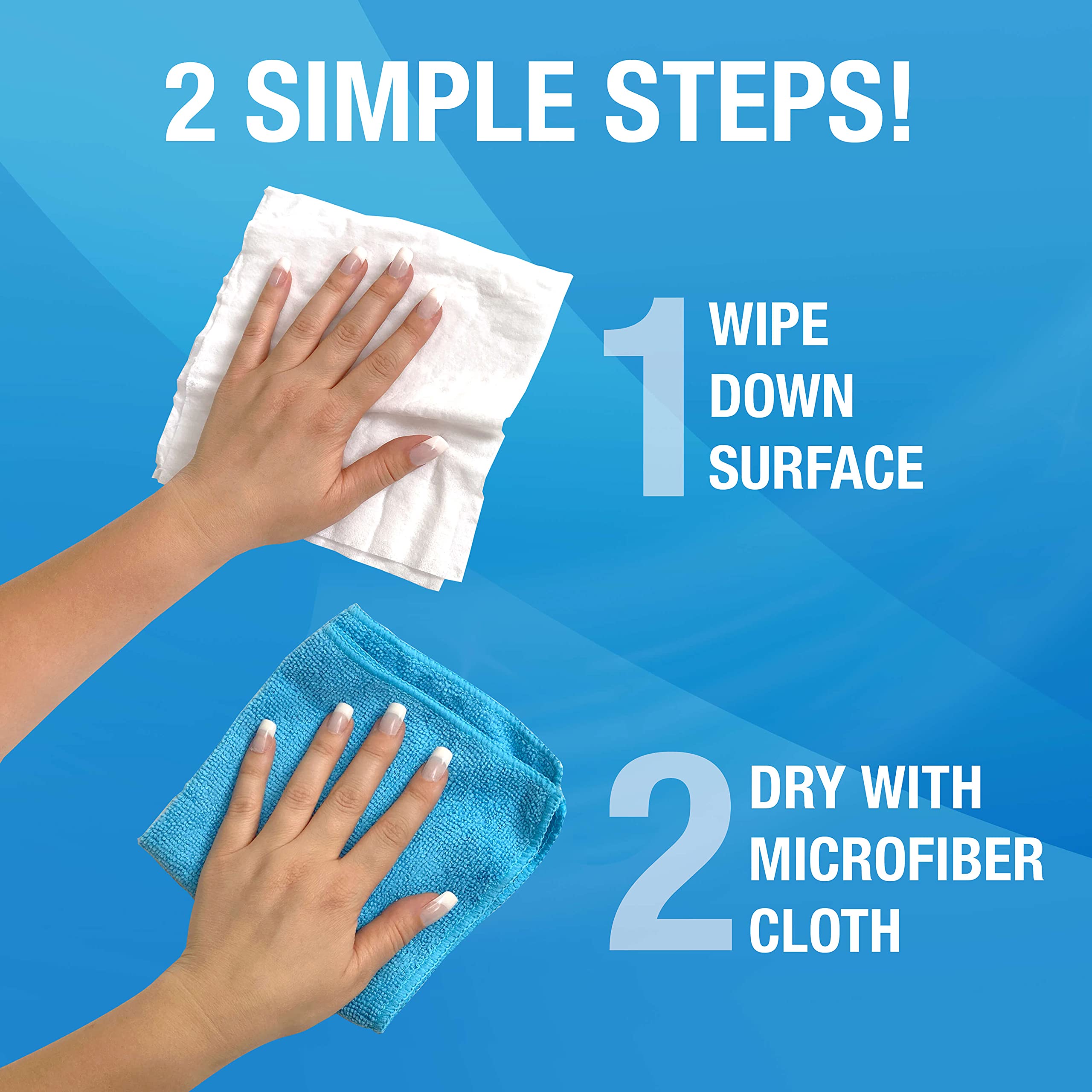Glazed tile and sealed slate surface cleaning with wipes