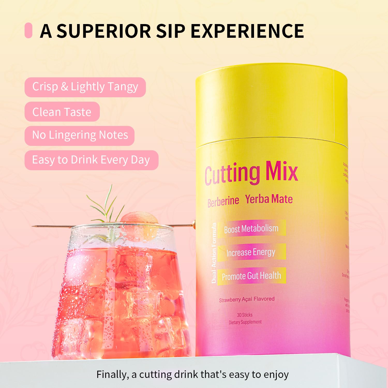 On-the-go use of GLEAMETT Cutting Drink Mix sticks