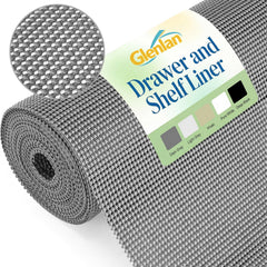 Glenlan Drawer and Shelf Liner dark gray 12x20 open grid