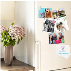 Classroom display using heart magnets for student work