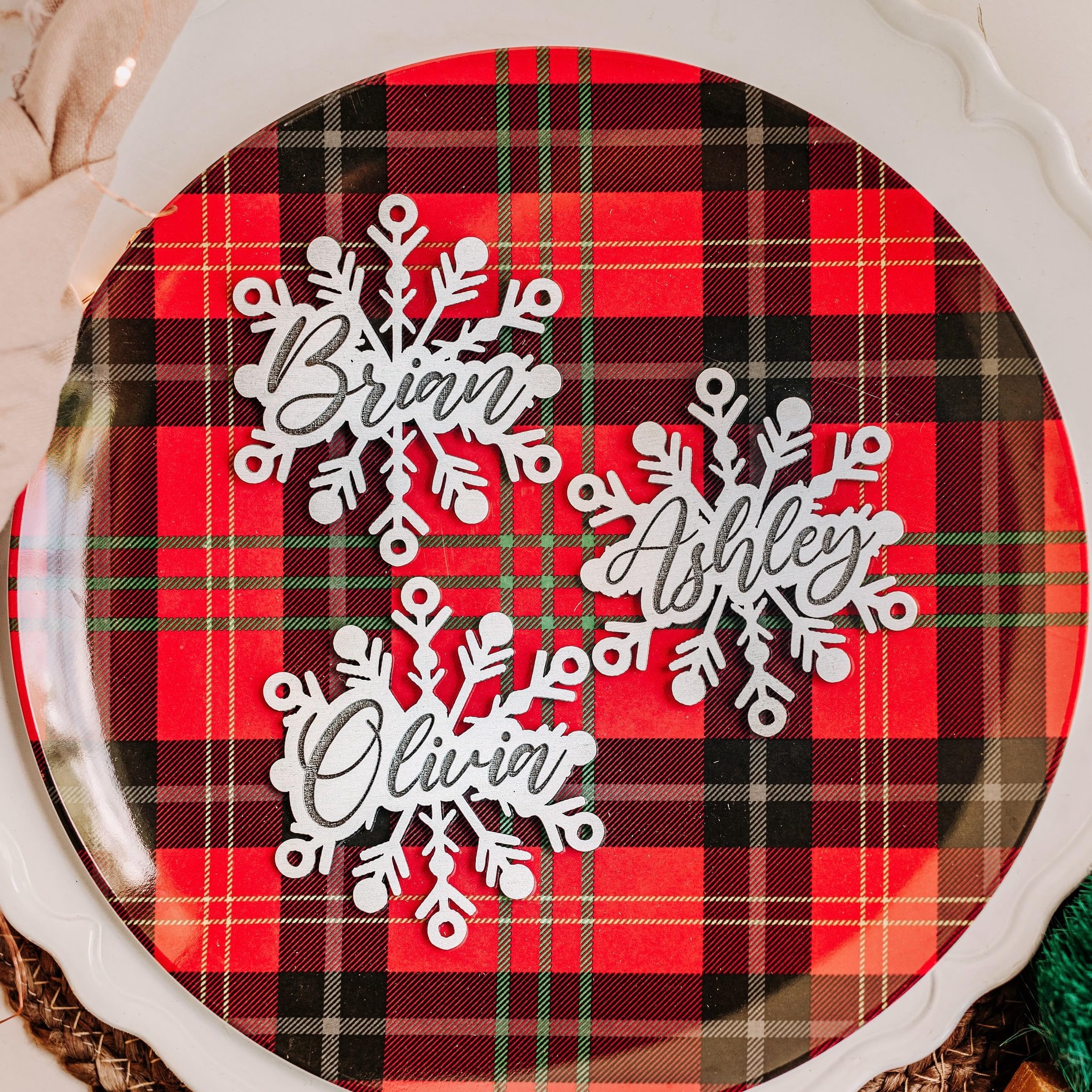 Glitter acrylic silver ornament color option