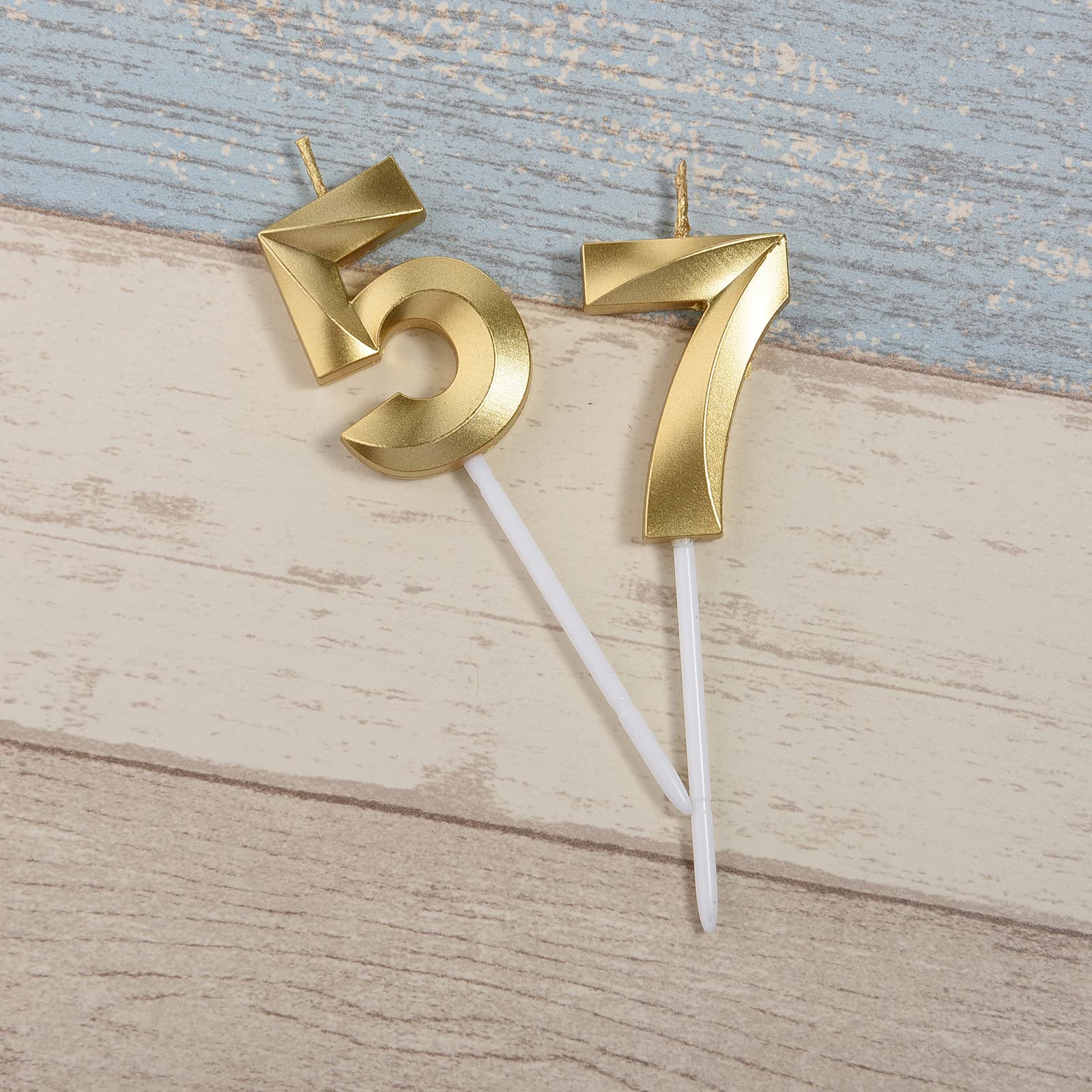 Glitter gold birthday candles width 1.3 inches